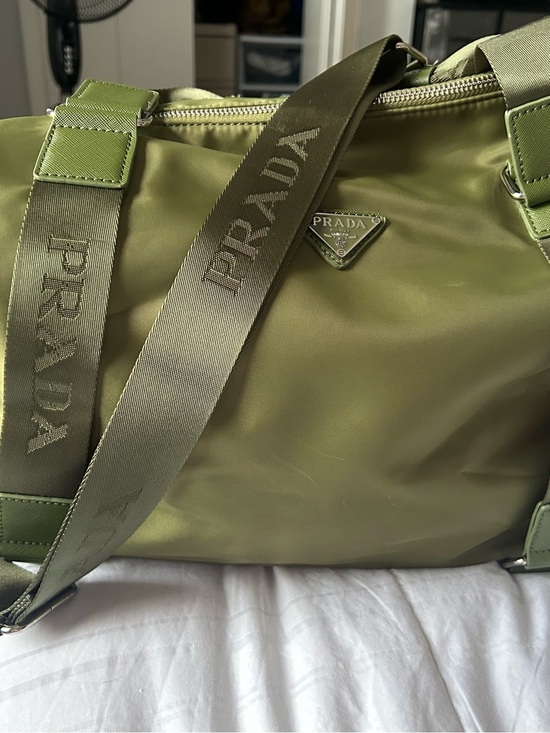 Prada Handbags - Prada Tessuto nylon shoulder tote bag in Olive Green color. ONLY USED ONCE.